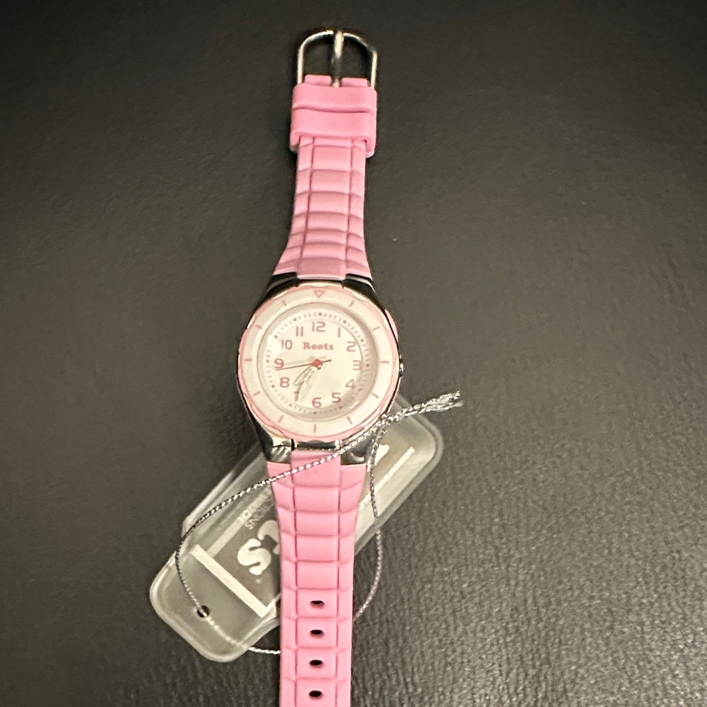 Roots Pink Silicone Strap Watch